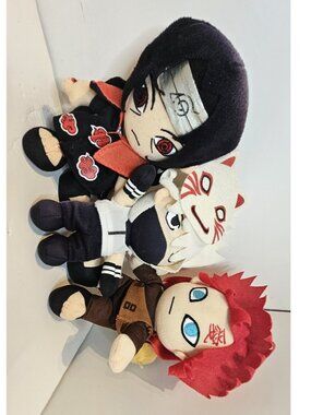 Naruto Plushies Bundle Of 3 Gara, Itachi & Kakashi Toy Stuffed Animal 8" Read